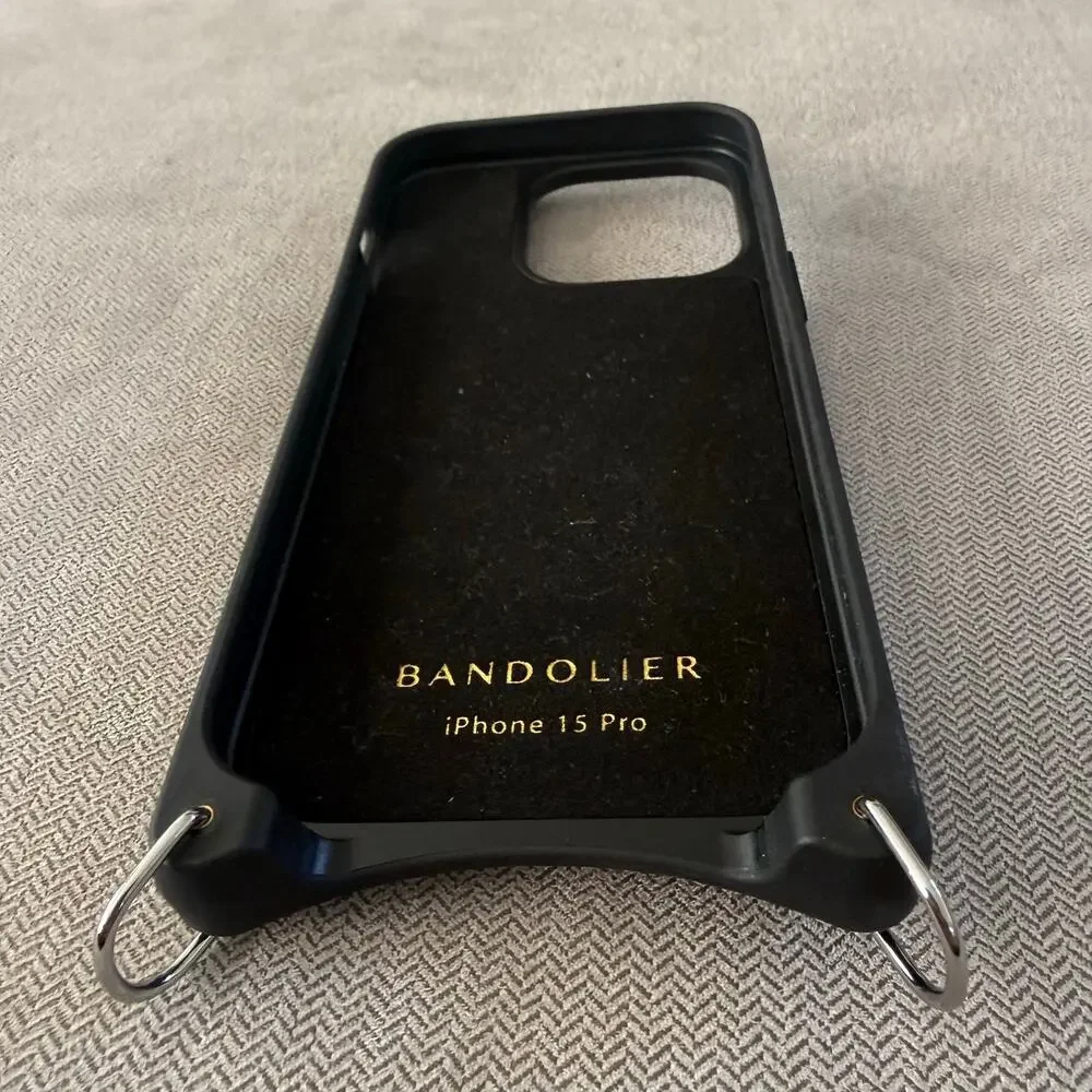 Bandolier iPhone 15 Pro Silver Croc Wallet Phone Case Card Holder No Strap